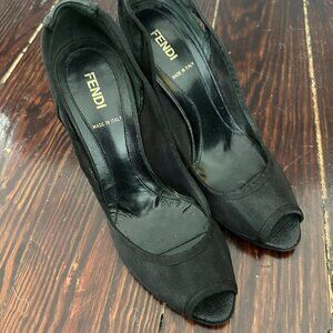 Fendi Zucca Mesh Peep Toe